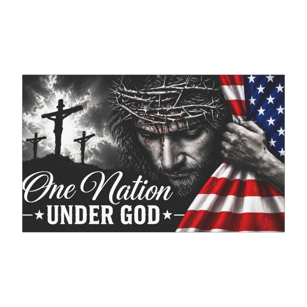 One Nation Under God Car Magnet — Patriotic Christian Magnetic Decal